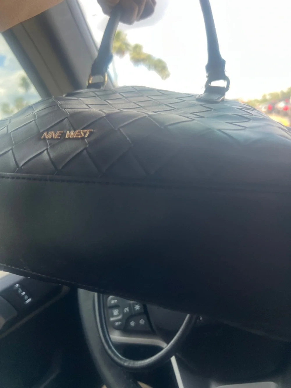 Nine West Black Woven Satchel